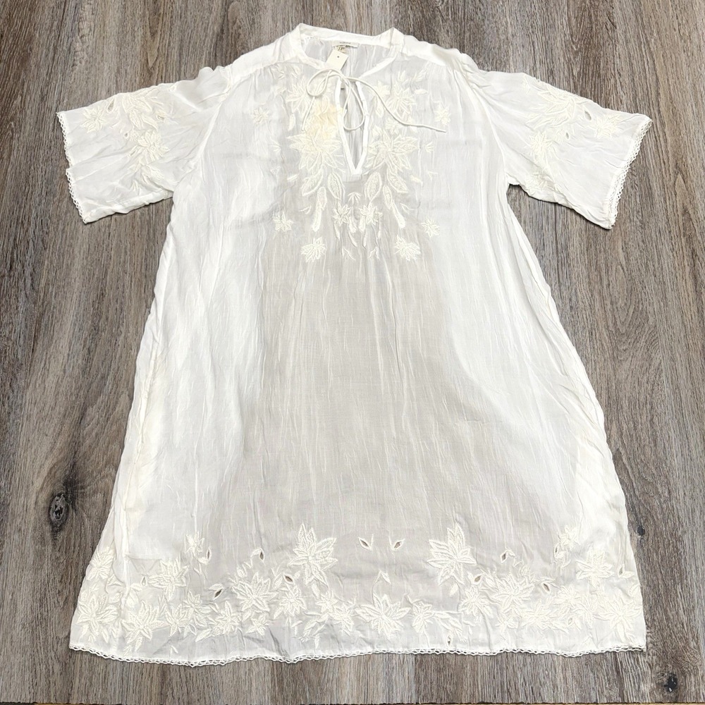 NWT Wilfred Boho Dress M White Embroidery Lace Swim Cover-up w/Liner MSRP $150 - Picture 3 of 11
